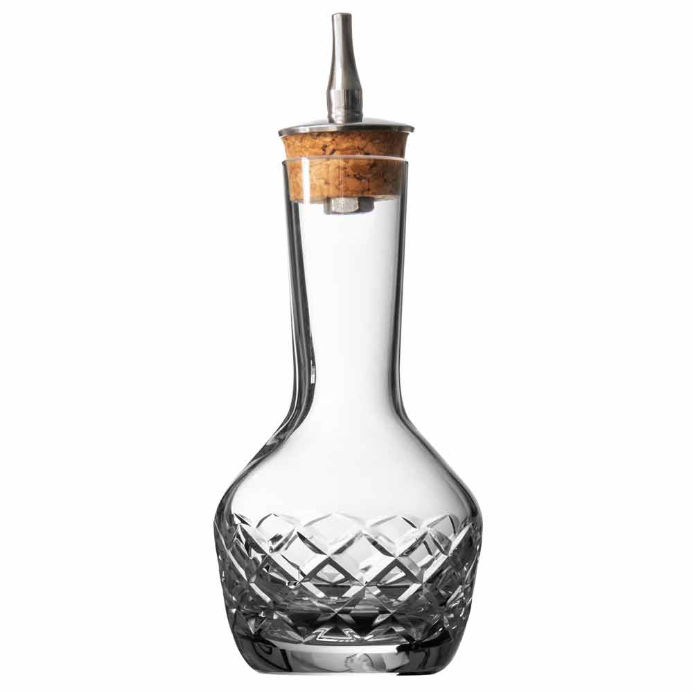 Bouteille de Bitters en Cristal Fait Main Taille Diamant 9cl