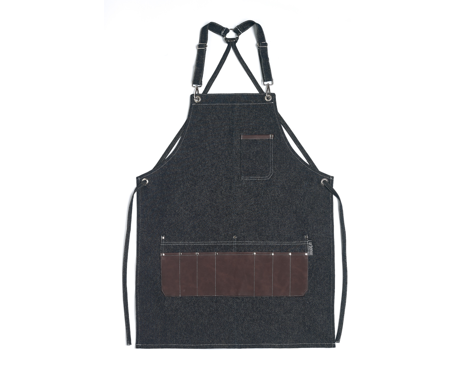 100% Denim Apron with Leather Details II